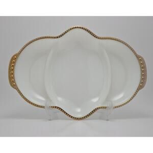 Fire King Anchor Hocking Milk Glass Relish Tray Divided Dish